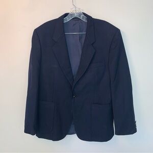 Yves Saint Laurent Vintage Blue Wool Sport Coat with Notched Lapels